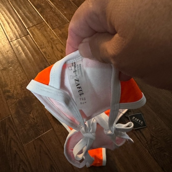 Zaful Orange Trangle Halter Bikini Top - Picture 5 of 5